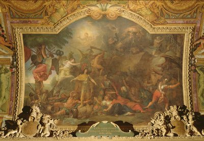 Franche-Comté zum zweiten Mal erobert, Deckenmalerei aus der Galerie des Glaces von Charles Le Brun